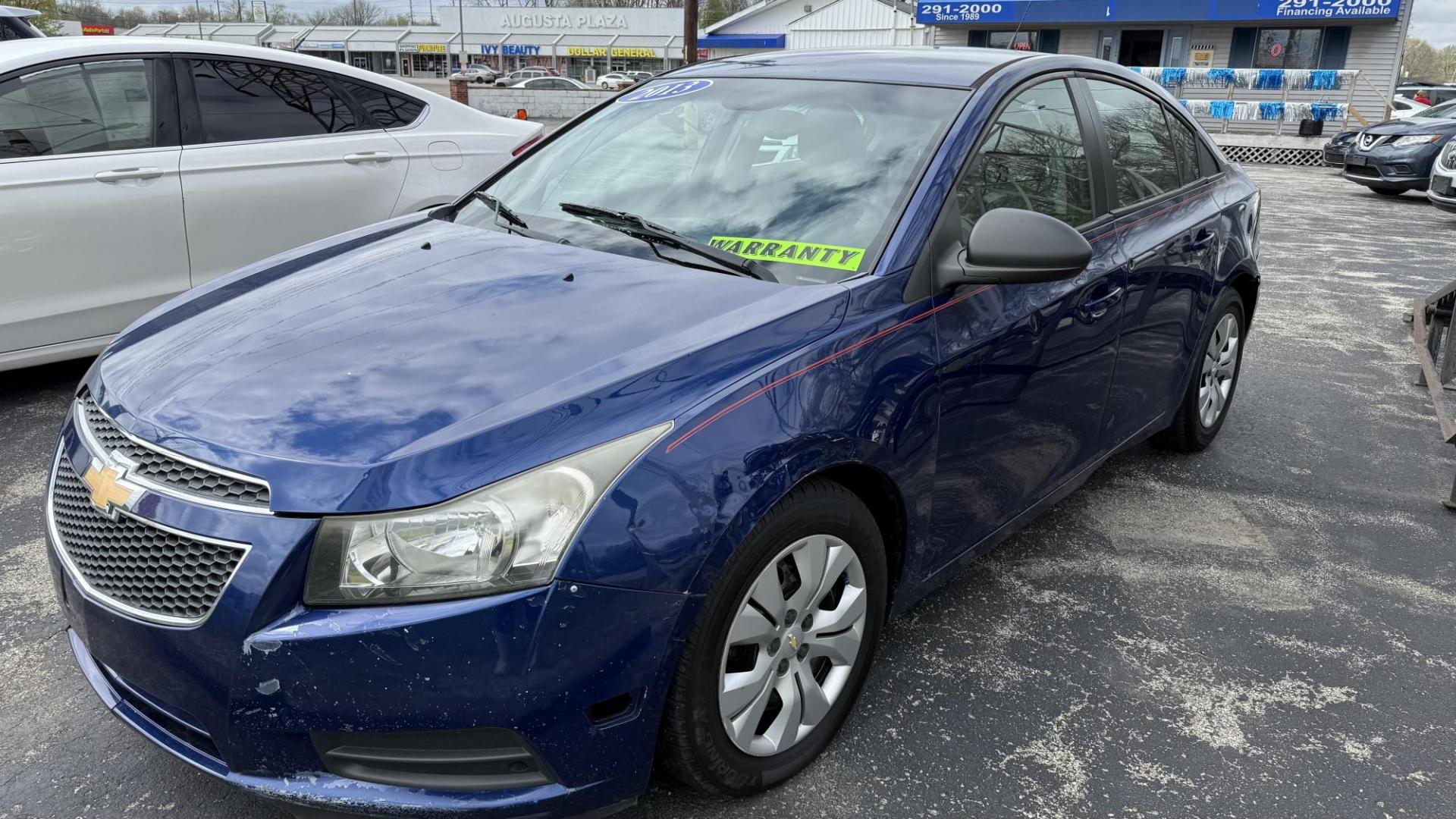 2013 Blue /BEIGE Chevrolet Cruze LS (1G1PA5SH5D7) with an 1.8 LITER engine, 6-Speed Automatic transmission, located at 2710A Westlane Rd., Indianapolis, IN, 46268, (317) 291-2000, 39.885670, -86.208160 - Photo#0