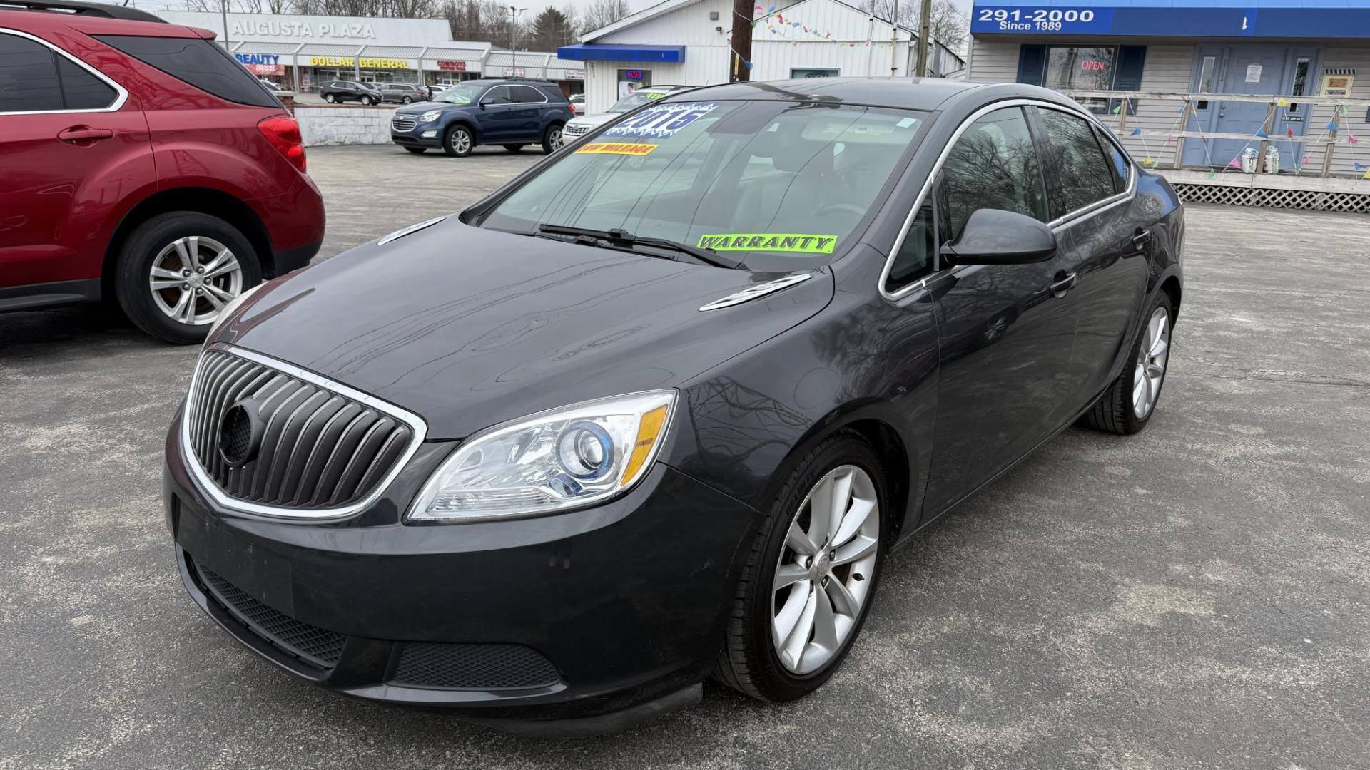 2015 DARK GRAY /TAN Buick Verano Base (1G4PP5SK4F4) with an 2.4L L4 DOHC 16V FFV engine, 6-Speed Automatic transmission, located at 2710A Westlane Rd., Indianapolis, IN, 46268, (317) 291-2000, 39.885670, -86.208160 - Photo#1
