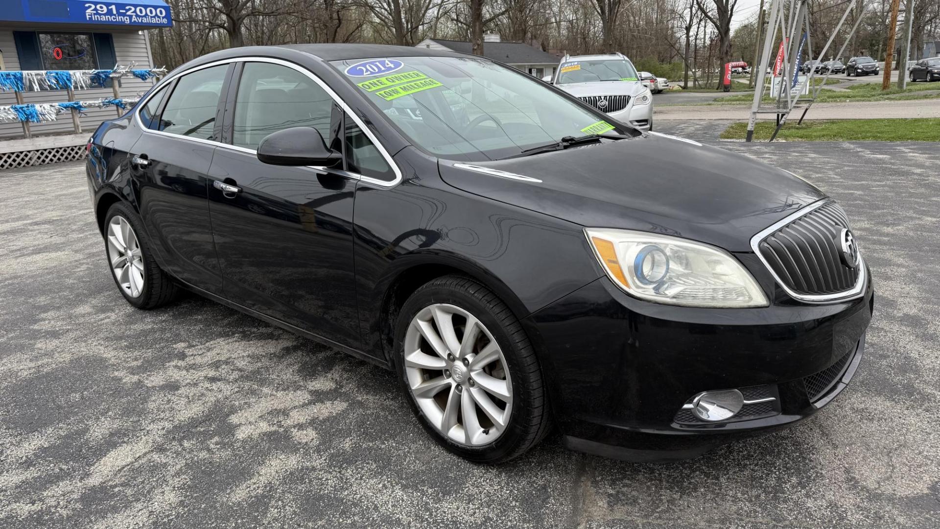 2014 BLACK /BEIGE Buick Verano Base (1G4PP5SK1E4) with an 2.4L L4 DOHC 16V FFV engine, 6-Speed Automatic transmission, located at 2710A Westlane Rd., Indianapolis, IN, 46268, (317) 291-2000, 39.885670, -86.208160 - Photo#0