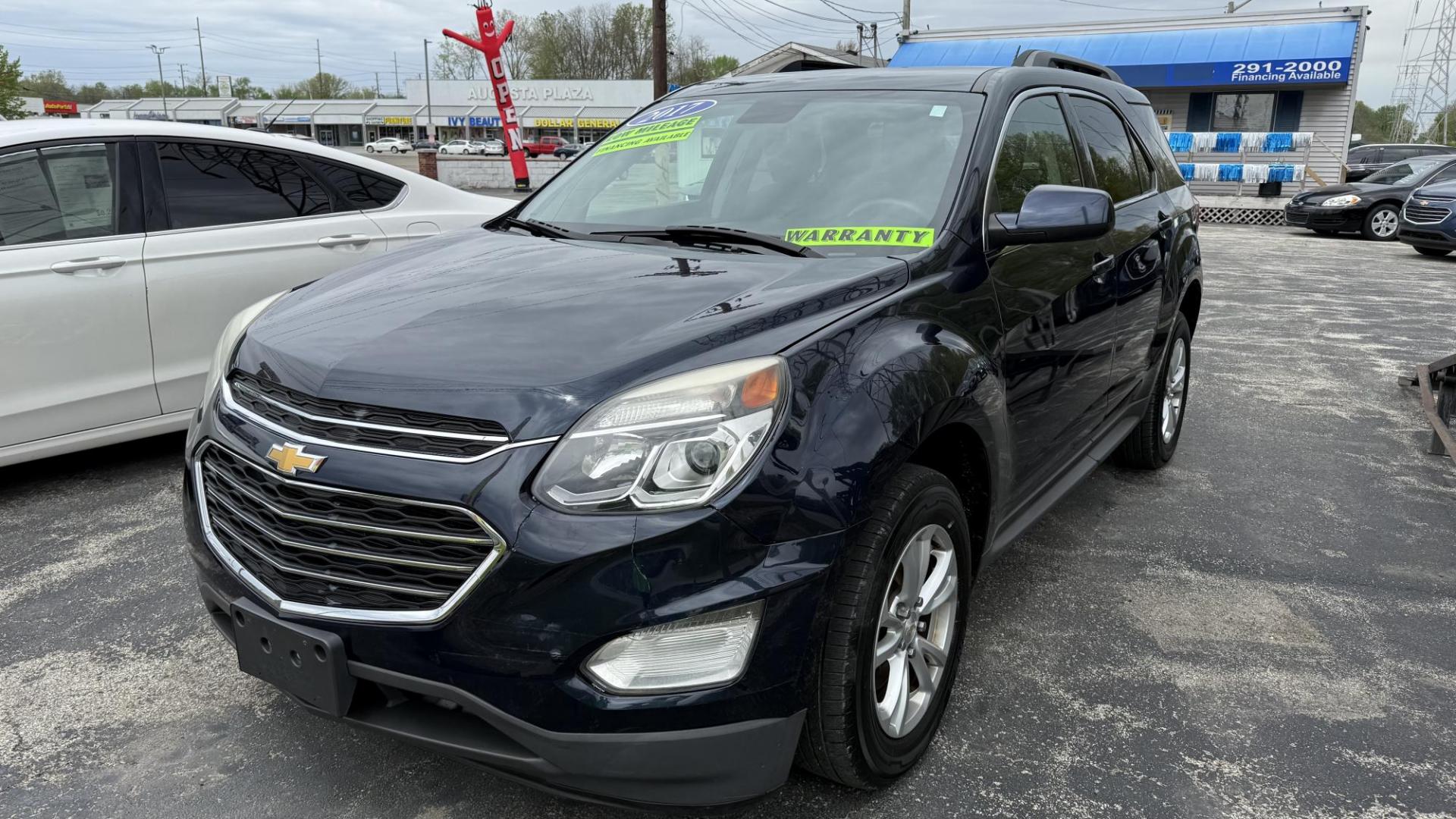 2017 BLUE /BLACK Chevrolet Equinox LT 2WD (2GNALCEK0H1) with an 2.4L L4 DOHC 16V FFV engine, 6A transmission, located at 2710A Westlane Rd., Indianapolis, IN, 46268, (317) 291-2000, 39.885670, -86.208160 - Photo#1