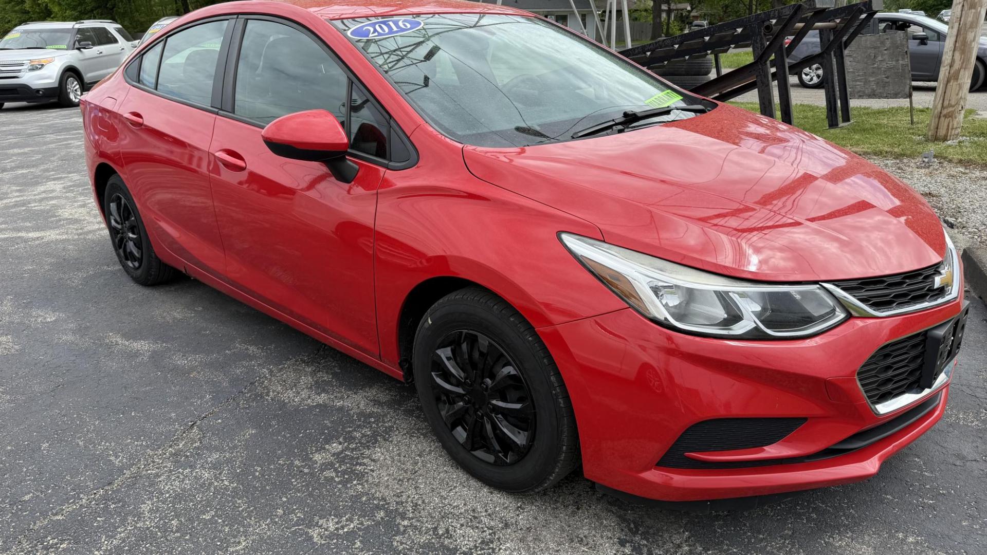 2016 RED /GRAY Chevrolet Cruze LS Auto (1G1BC5SM3G7) with an 1.4L L4 DOHC 16V TURBO engine, 6A transmission, located at 2710A Westlane Rd., Indianapolis, IN, 46268, (317) 291-2000, 39.885670, -86.208160 - Photo#1