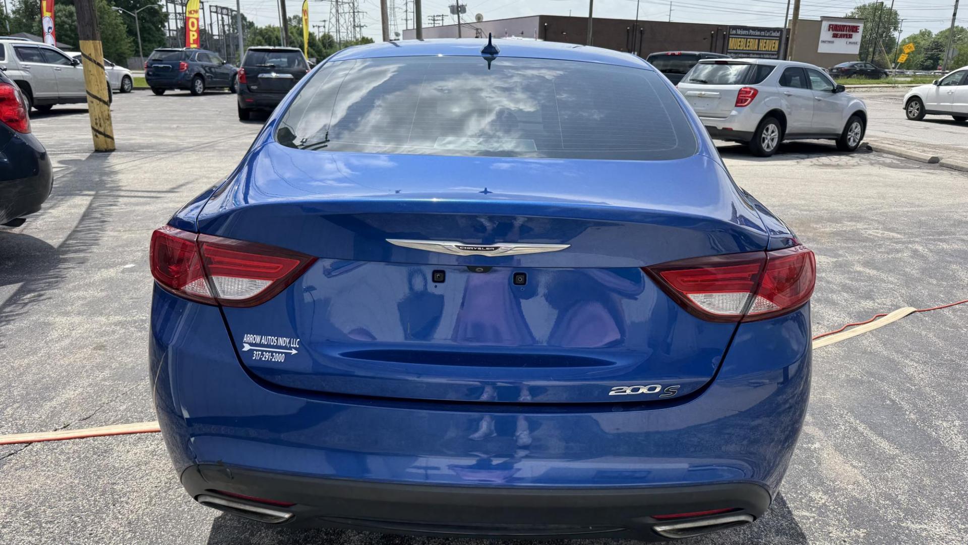 2015 BLUE /BLACK Chrysler 200 S (1C3CCCBG7FN) with an 3.6L V6 DOHC 24V FFV engine, 9-Speed Automatic transmission, located at 2710A Westlane Rd., Indianapolis, IN, 46268, (317) 291-2000, 39.885670, -86.208160 - Photo#3