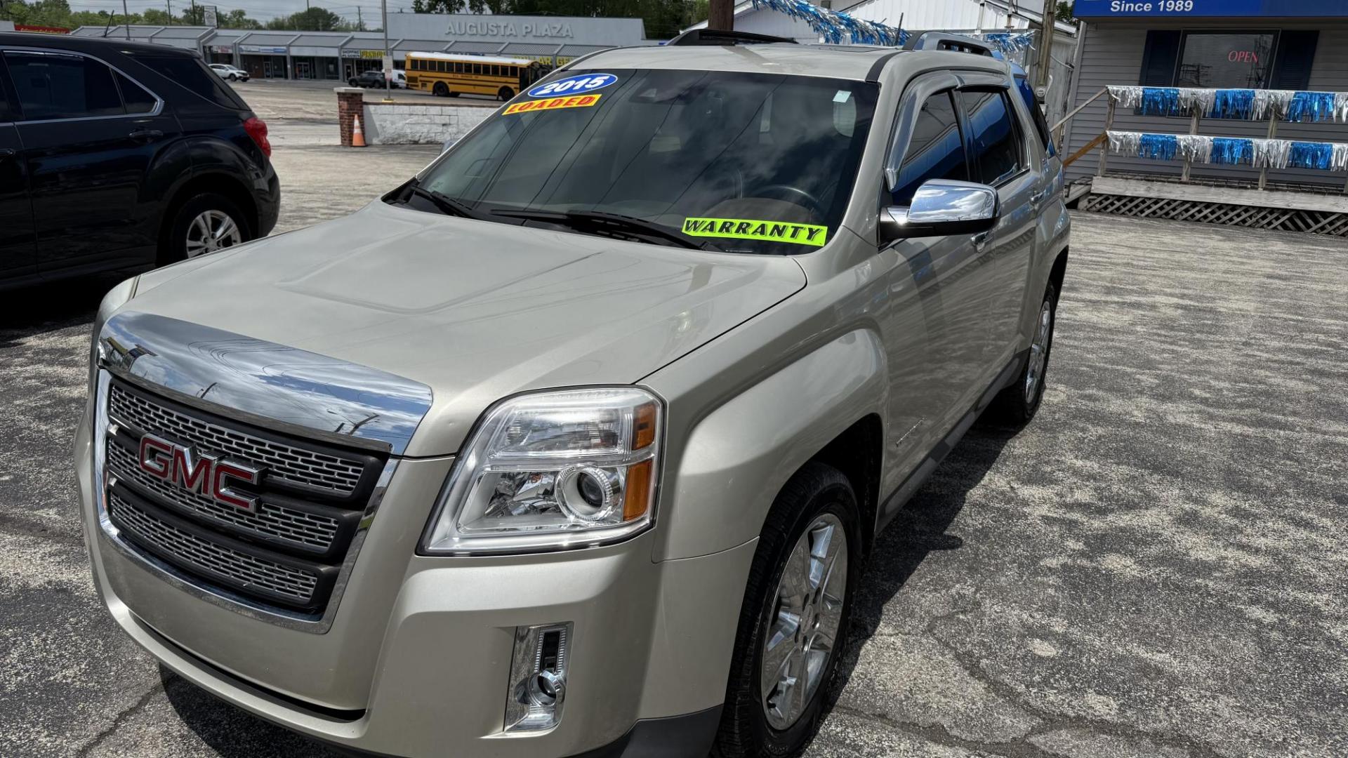 2015 GOLD /TAN/BROWN GMC Terrain SLT2 AWD (2GKFLYEK5F6) with an 2.4L L4 DOHC 16V FFV engine, 6-Speed Automatic transmission, located at 2710A Westlane Rd., Indianapolis, IN, 46268, (317) 291-2000, 39.885670, -86.208160 - Photo#0