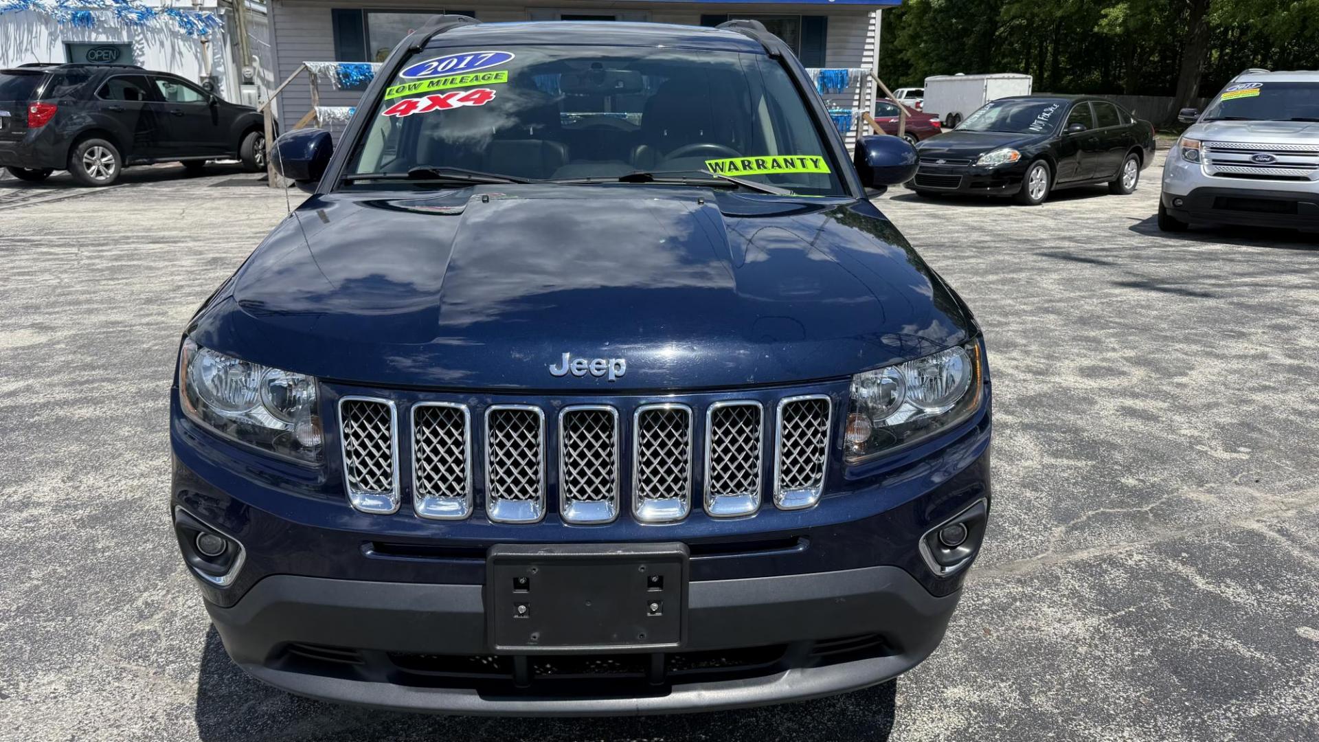 2017 BLUE /BLACK Jeep Compass Latitude 4WD (1C4NJDEB0HD) with an 2.4L L4 DOHC 16V engine, 6A transmission, located at 2710A Westlane Rd., Indianapolis, IN, 46268, (317) 291-2000, 39.885670, -86.208160 - Photo#3