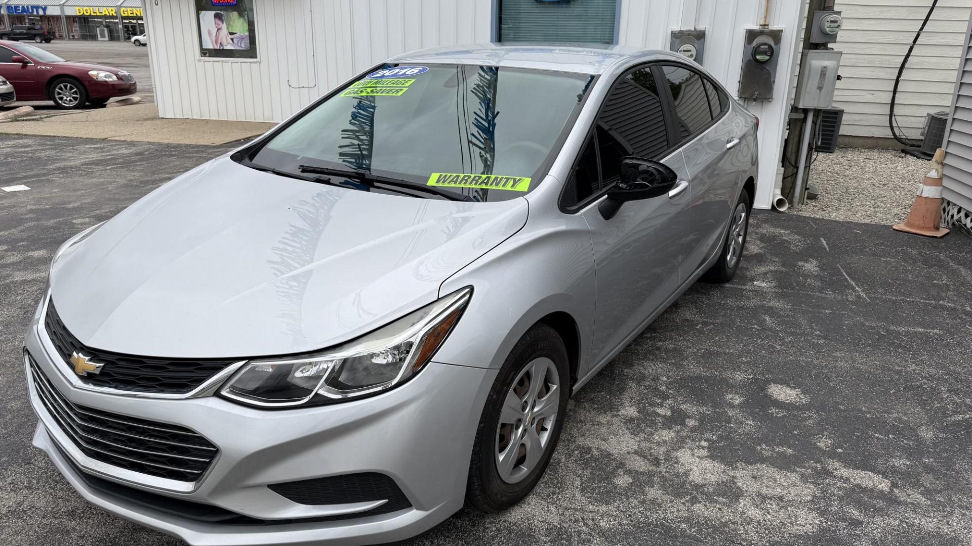 2016 Silver /BLACK Chevrolet Cruze LS Auto (1G1BC5SM8G7) with an 1.4L L4 DOHC 16V TURBO engine, 6A transmission, located at 2710A Westlane Rd., Indianapolis, IN, 46268, (317) 291-2000, 39.885670, -86.208160 - Photo#1