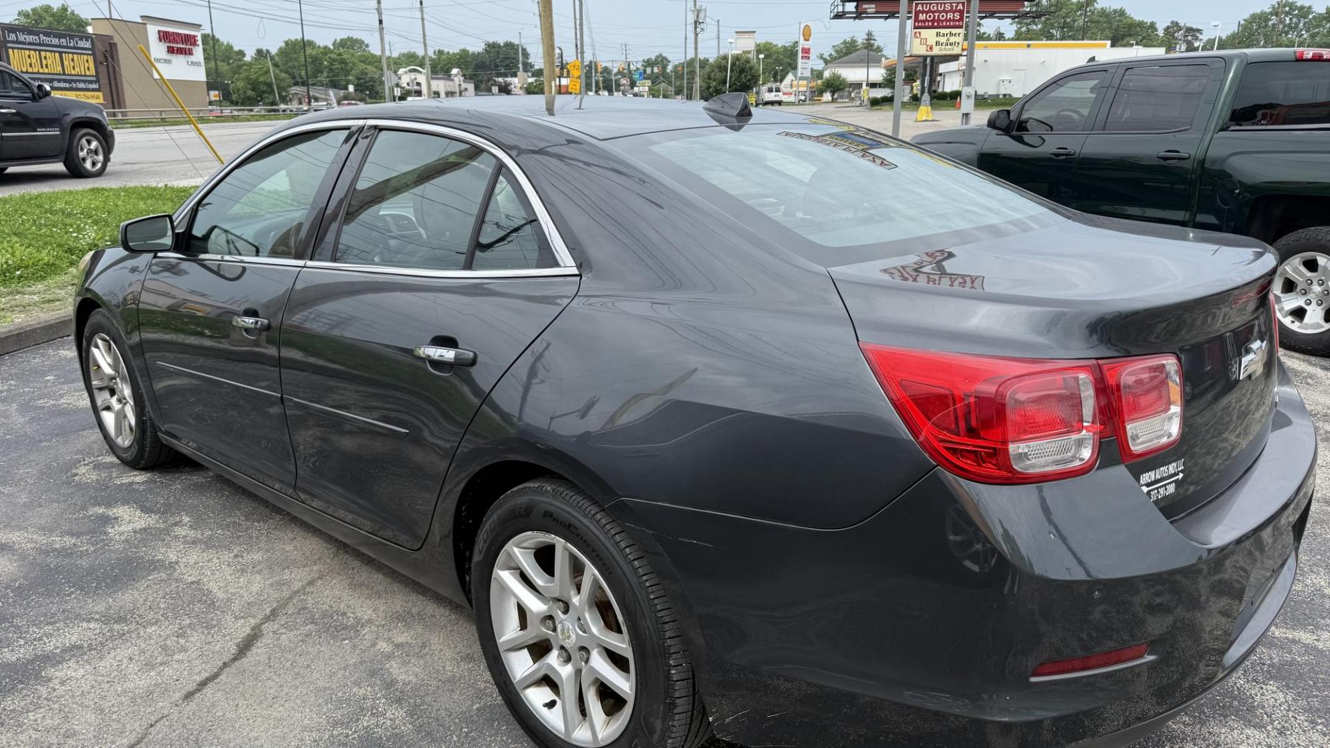 2014 GRAY /BLACK Chevrolet Malibu 1LT (1G11C5SL9EF) with an 2.5L L4 DOHC 16V engine, 6-Speed Automatic transmission, located at 2710A Westlane Rd., Indianapolis, IN, 46268, (317) 291-2000, 39.885670, -86.208160 - Photo#3