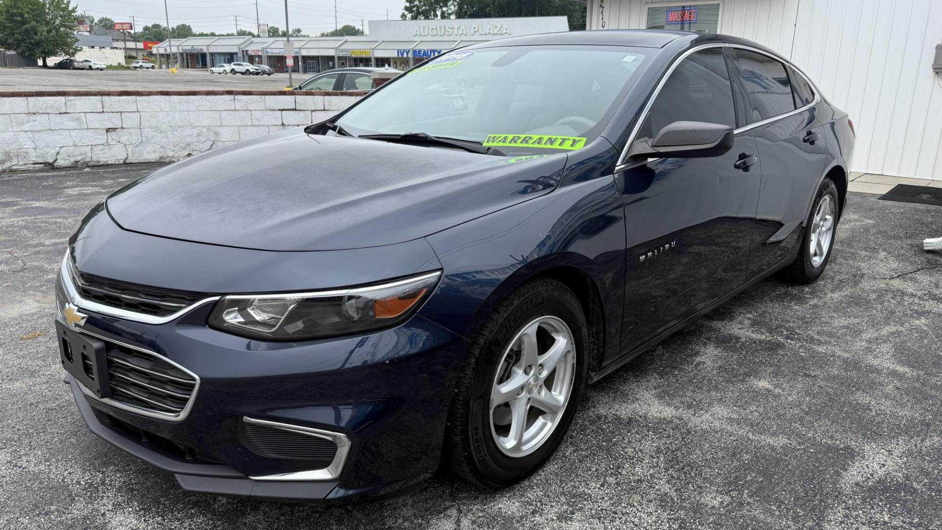 2016 BLUE /GRAY Chevrolet Malibu LS (1G1ZB5ST3GF) with an 1.5L L4 DOHC 16V engine, 6A transmission, located at 2710A Westlane Rd., Indianapolis, IN, 46268, (317) 291-2000, 39.885670, -86.208160 - Photo#2