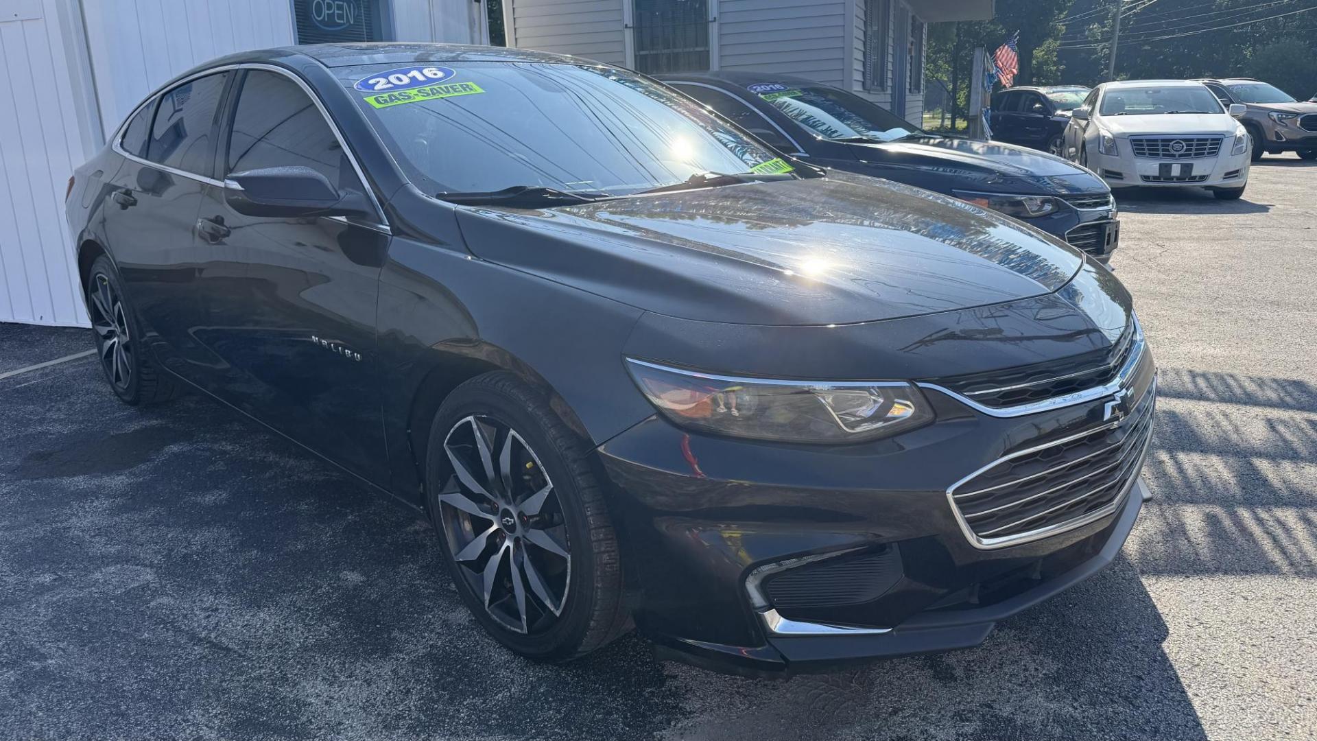 2016 BLACK /BLACK Chevrolet Malibu 1LT (1G1ZE5ST8GF) with an 1.5L L4 DOHC 16V engine, 6A transmission, located at 2710A Westlane Rd., Indianapolis, IN, 46268, (317) 291-2000, 39.885670, -86.208160 - Photo#1