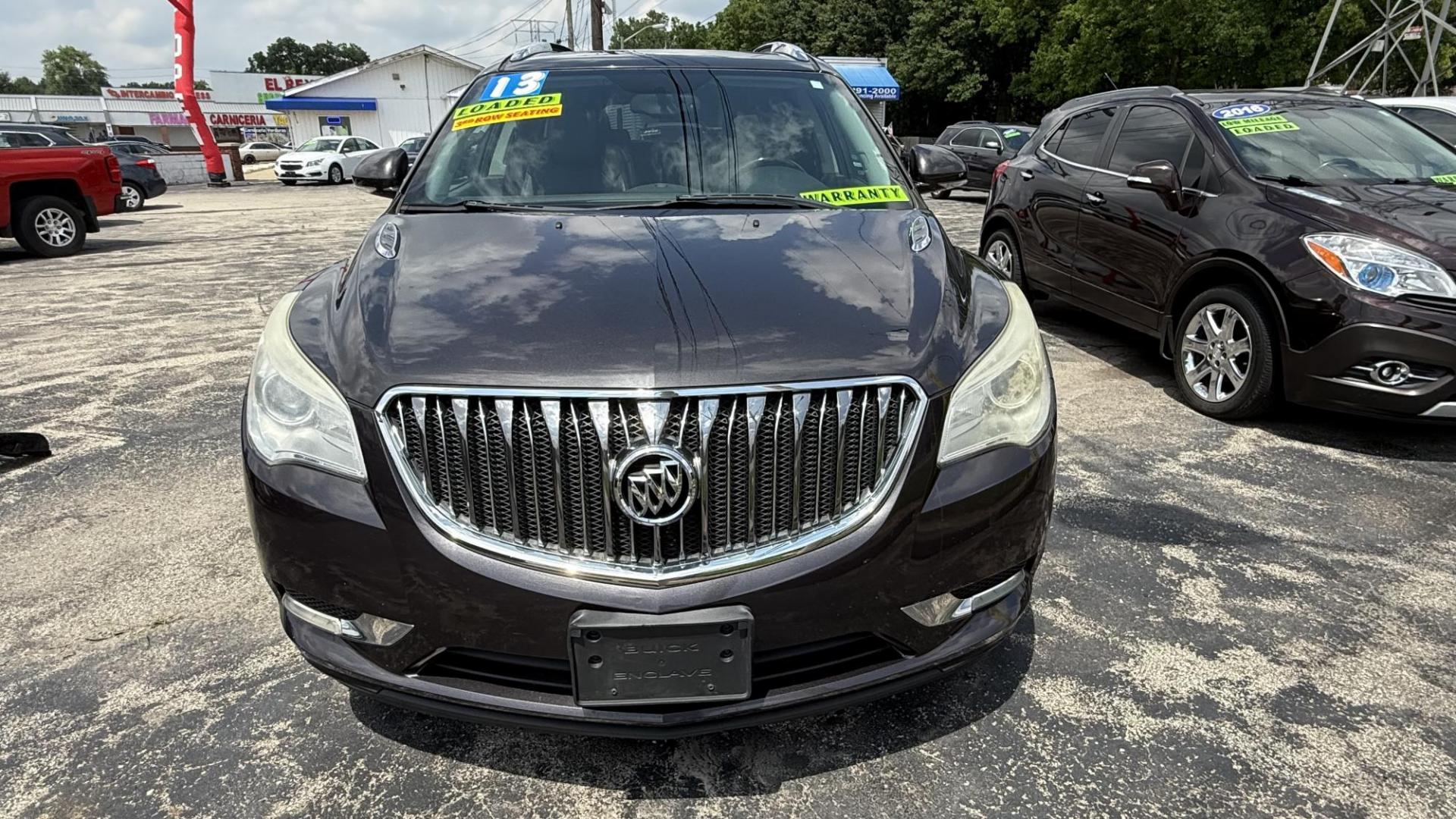 2013 GRAY /GRAY Buick Enclave Premium AWD (5GAKVDKD6DJ) with an 3.6L V6 DOHC 24V engine, 6-Speed Automatic Overdrive transmission, located at 2710A Westlane Rd., Indianapolis, IN, 46268, (317) 291-2000, 39.885670, -86.208160 - Photo#2