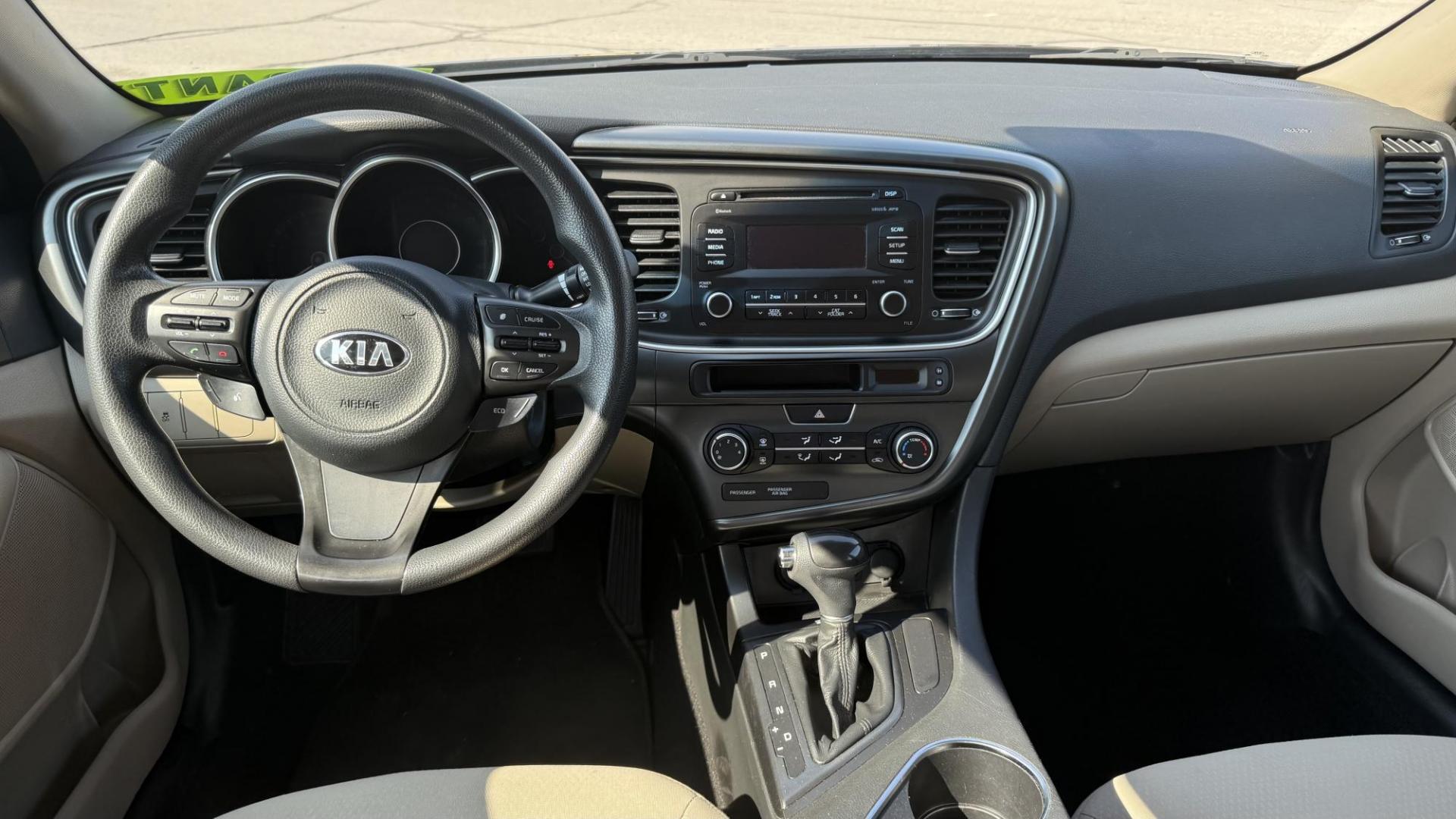 2015 MAROON /BEIGE Kia Optima LX (5XXGM4A71FG) with an 2.4L L4 DOHC 16V engine, 6-Speed Automatic transmission, located at 2710A Westlane Rd., Indianapolis, IN, 46268, (317) 291-2000, 39.885670, -86.208160 - Photo#6