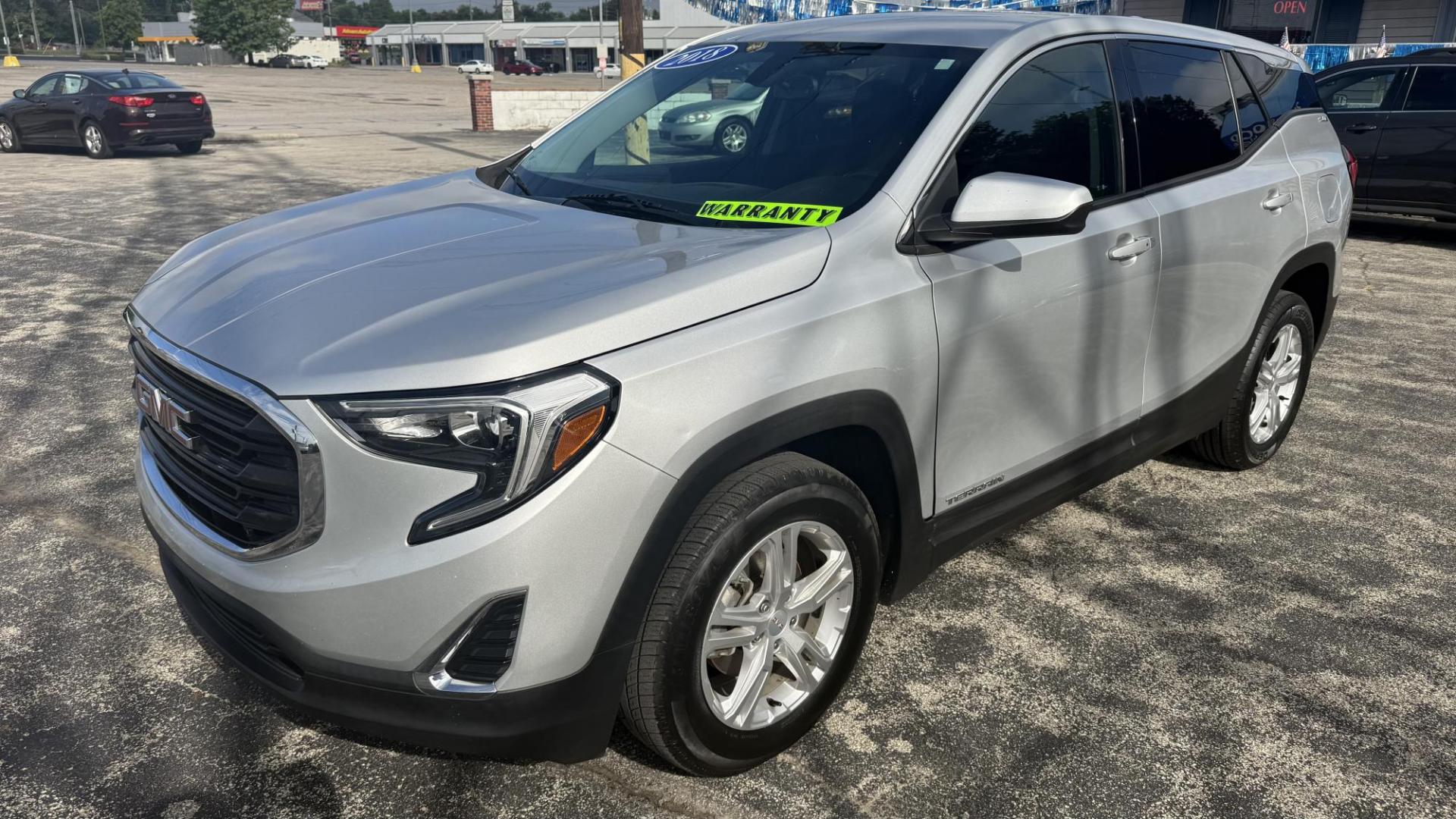 2018 SILVER /BLACK GMC Terrain SLE (3GKALMEV3JL) with an 1.4L L4 DOHC 16V TURBO engine, 6A transmission, located at 2710A Westlane Rd., Indianapolis, IN, 46268, (317) 291-2000, 39.885670, -86.208160 - Photo#1