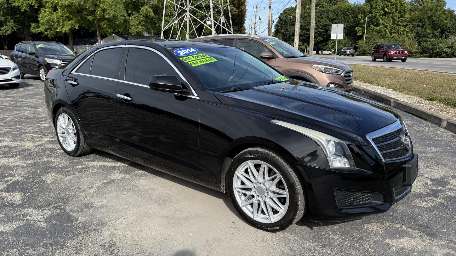 2014 BLACK /BLACK Cadillac ATS 2.0L Base RWD (1G6AA5RX2E0) with an 2.0L L4 DOHC 16V engine, 6-Speed Automatic transmission, located at 2710A Westlane Rd., Indianapolis, IN, 46268, (317) 291-2000, 39.885670, -86.208160 - Photo#1