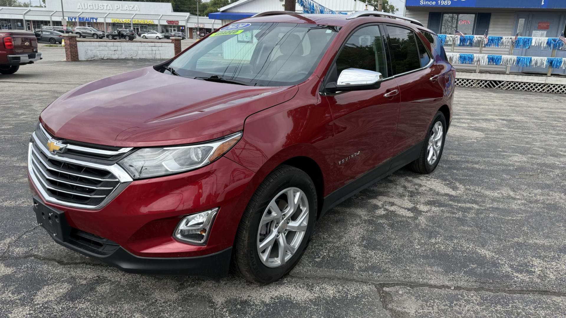 2020 RED /GRAY/BLACK Chevrolet Equinox Premier 1.5 2WD (3GNAXNEV4LS) with an 1.5L L4 DIR DOHC 16V TURBO engine, 6A transmission, located at 2710A Westlane Rd., Indianapolis, IN, 46268, (317) 291-2000, 39.885670, -86.208160 - Photo#1