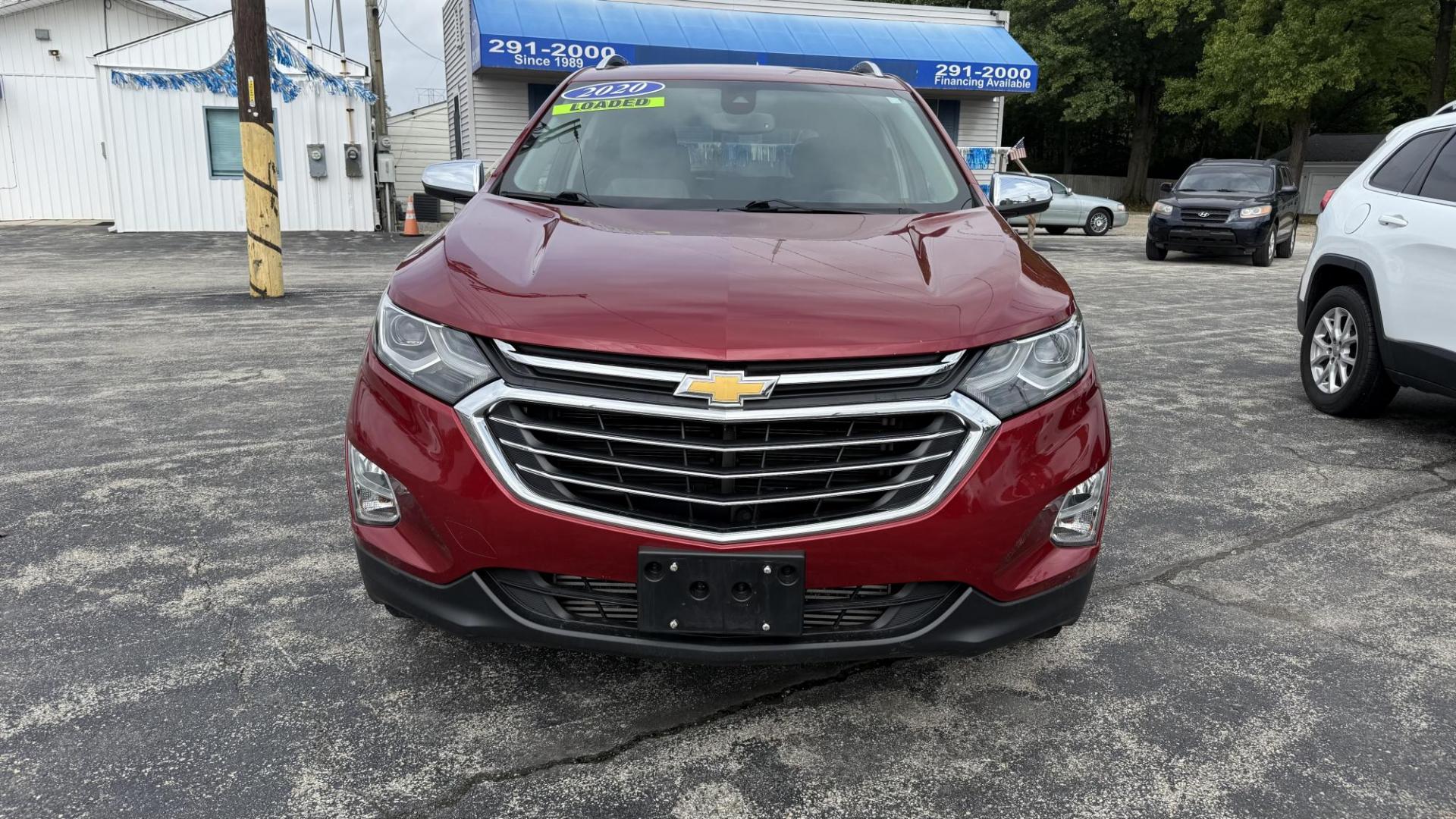 2020 RED /GRAY/BLACK Chevrolet Equinox Premier 1.5 2WD (3GNAXNEV4LS) with an 1.5L L4 DIR DOHC 16V TURBO engine, 6A transmission, located at 2710A Westlane Rd., Indianapolis, IN, 46268, (317) 291-2000, 39.885670, -86.208160 - Photo#2