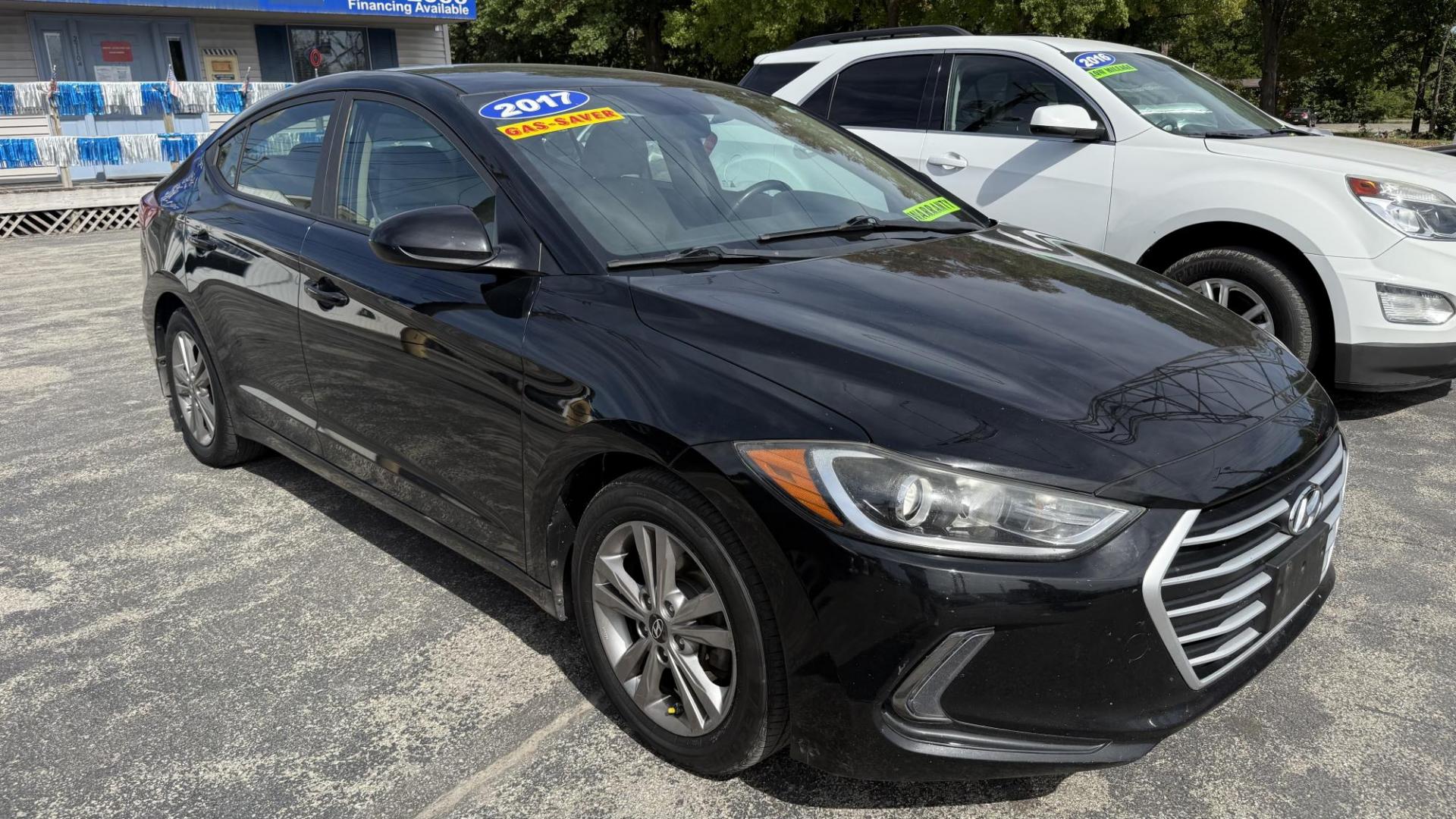 2017 BLACK Hyundai Elantra Limited (KMHD84LF8HU) with an 1.8L L4 DOHC 16V engine, 6A transmission, located at 2710A Westlane Rd., Indianapolis, IN, 46268, (317) 291-2000, 39.885670, -86.208160 - Photo#0